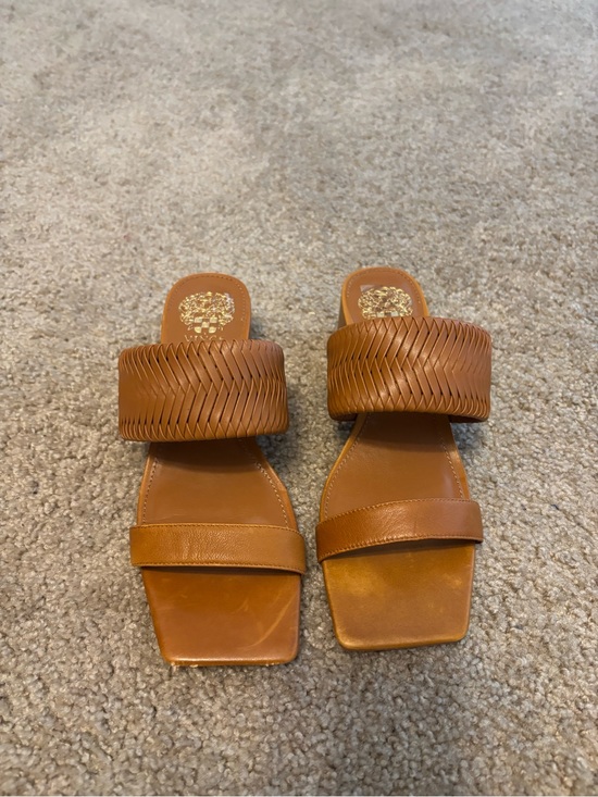 Vince Camuto Shoes - Vince camuto Women’s Tan Woven Strap Slide Sandals